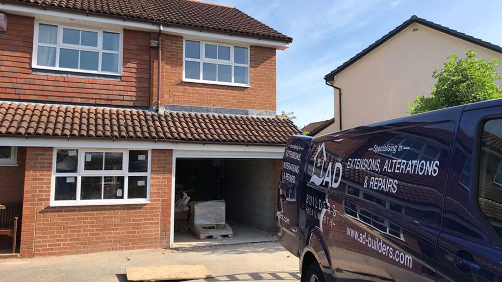 House extension Kenilworth Warwickshire side double storey and garage.